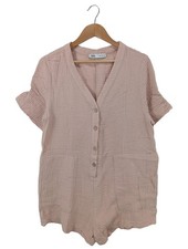 ZARA Tuta corta Donna Pantalone Taglia IT 38 bianco sporco stile casual