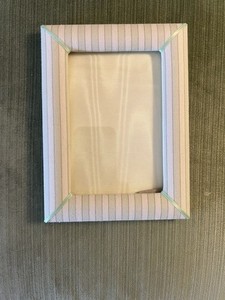 Pierre Deux Picture Frame… . Vintage…Breaux Arts… Green And White Stripes…NEW!