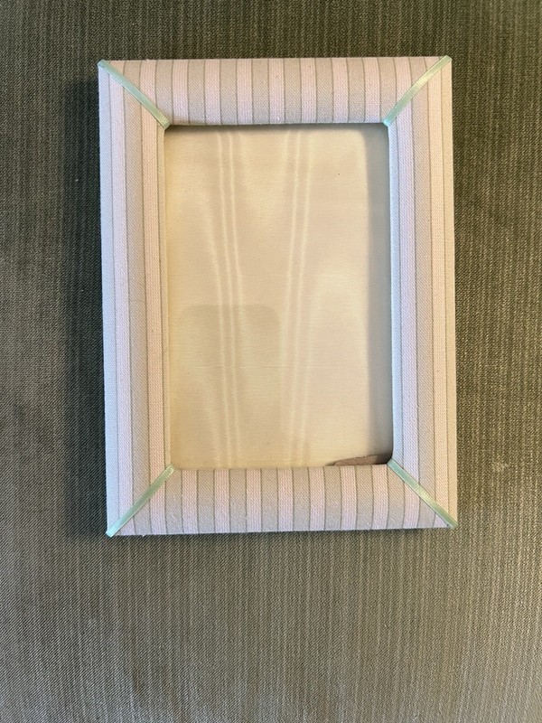 Pierre Deux Picture Frame… . Vintage…Breaux Arts… Green And White Stripes…NEW!