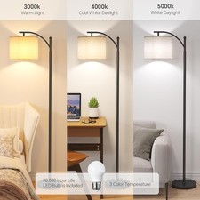 Arc Floor Lamp,Modern Floor Lamp with 9W 3 Color Temperatures Bulb,Metal Standin
