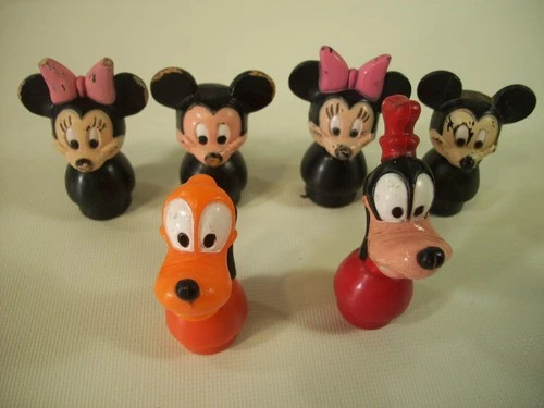 Vintage ILLCO Little People Disney goofy pluto mickey minnie figure lot