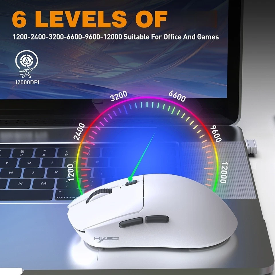  T68 Wireless 2.4G BT5.1 Wired Tri-Mode Rechargeable Gaming Mouse 12000DPI - Image 4 of 4