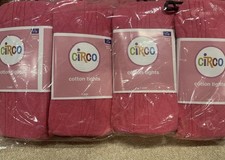 4 Pack Circo Girls Pink Cotton Blend Cable Knit Tights Size 7-10,