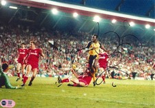 MICHAEL THOMAS SIGNED ARSENAL ANFIELD 1989 12X8 PHOTO (ACG CERT AG18180)