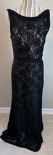 NIGHTWAY Nude Black Embellished Sequin Sleeveless Formal Maxi Gown Size 10