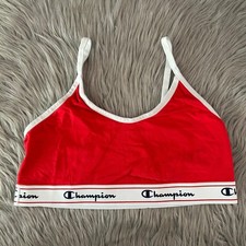 Champion Wireless Sports Bra Womens Size 2XL Red Unpadded Bra Wirefree Bralette