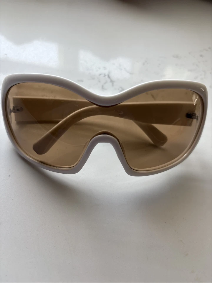 Gafas de sol máscara sin montura Y2K vintage retro años 70 80 90 aviador italiano de gran tamaño Foto 2 de 3