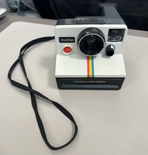 Vintage Original Polaroid SX-70 OneStep White Rainbow Stripe Land Camera