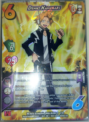 Denki Kaminari MHA-DLC02 P 1/12 - My Hero Academia CCG Crimson Rampage Universus