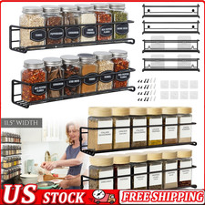 4 Pack Spice Rack Wall Mount Hanging Spice Shelf Organizer for Cabinet Storage
