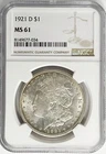 1921 D $1 Morgan Silver One Dollar NGC MS61 Denver