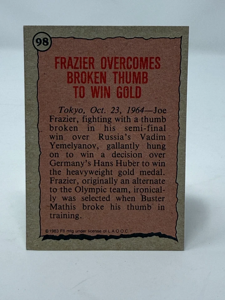 1983 History's Greatest Olympians - Joe Frazier #98 (RC) - Image 2 of 2