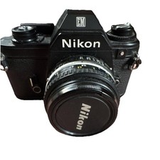 Nikon EM 35mm SLR Film Camera Black with Nikon Series E 50mm f/1.8 Lens
