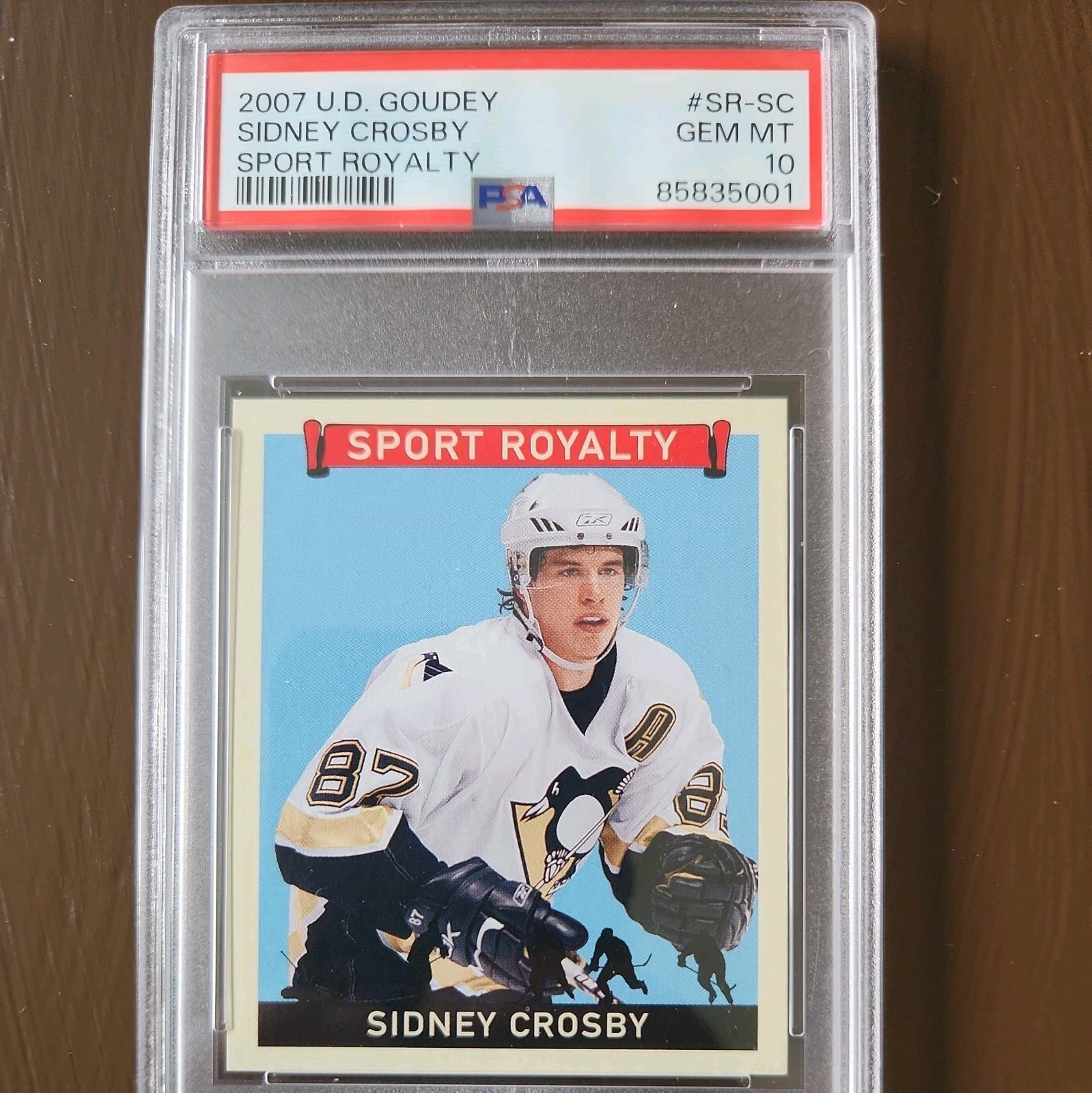 2007 UPPER DECK SIDNEY CROSBY GOUDEY SPORT ROYALTY #SR-SC PSA 10 SET BREAK view 1