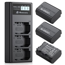 NP-FZ100 Battery and Triple Fast Charger with LCD Display for Sony A7iii, A7iv,