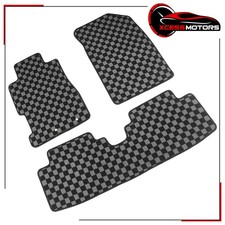 Fits 2001-2005 Honda Civic Floor Mats Black Gray Plaid Checkered Carpets 3pcs