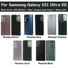 For Samsung Galaxy S21 ultra 5G Back Cover With Sticker Rear Camera Lens Cover