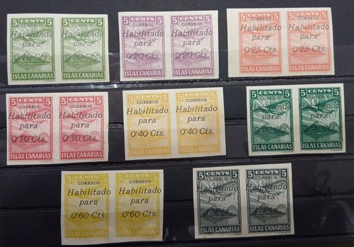 CANARIAS.  EDIFIL 32s/39s *.  COMPLETE PAIR SERIES TOOTHLESS.  - Picture 1 of 2