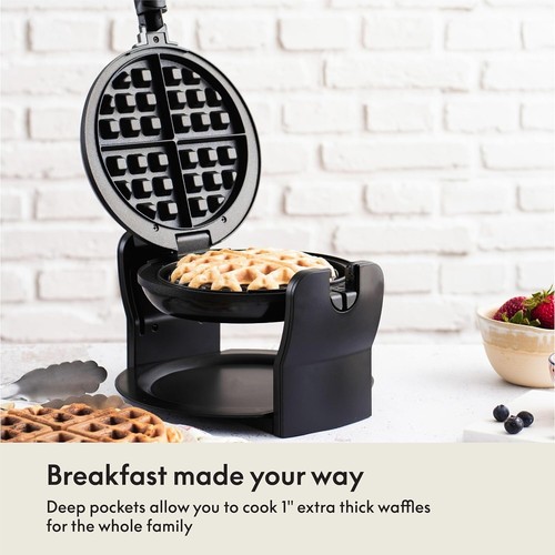 BELLA Classic Rotating Belgian Waffle Maker with Nonstick Plates, Removable Drip - Picture 3 of 7