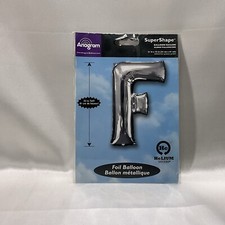 Anagram Balloons Letter F Foil Mylar Balloon 21  X 32  Silver New  