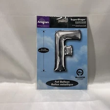Anagram Balloons (Letter F) Foil Mylar Balloon 21” X 32” Silver New!!!