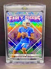 Drake Maye RARE ROOKIE RC REFRACTOR INVESTMENT CARD SSP BOWMAN CHROME MINT