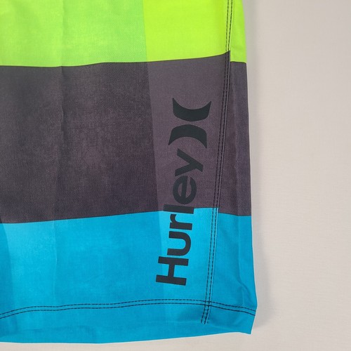 Hurley Swim Trunks Boys 20 Blue Green Board Shorts Surfing Beach Pool Youth - Picture 11 of 11