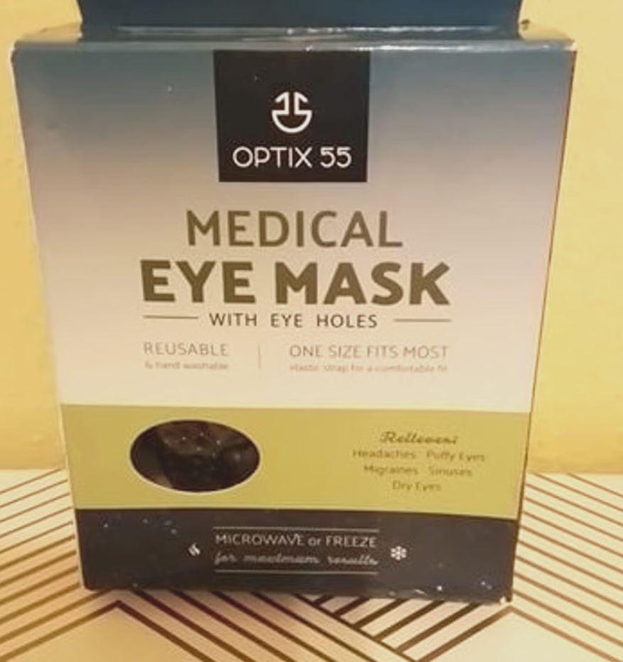 Gel Eye Mask with Eye Holes- Hot Cold Compress Pack Eye Therapy- Blue