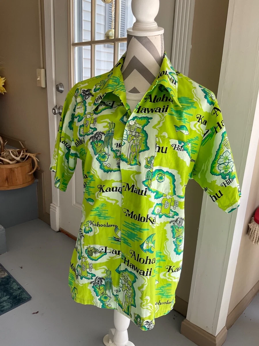 Aloha Hawaiian men’s short sleeve shirt, size large. Mia fashions.