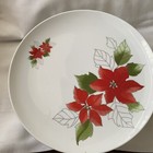 Vintage Porcelain Christmas Poinsettia Cake Dessert Plate Stand
