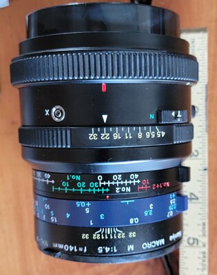 【C7064】 MAMIYA 140mm 4.5 M/L-A SYSTEM MAMIYA MACRO M 140mm F/4.5 M/L-A Floating System Japan 7835