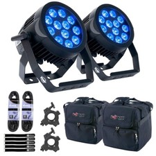 ADJ 12P Hex IP LED Par Fixtures with Carrying Cases Duo Pack idjnow