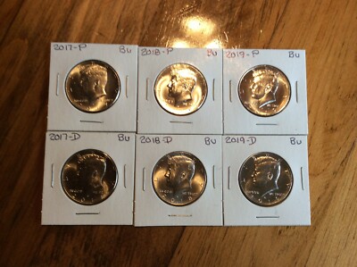 2017 2018 2019 P D KENNEDY HALF DOLLARS FROM MINT ROLLS 6 coins | eBay