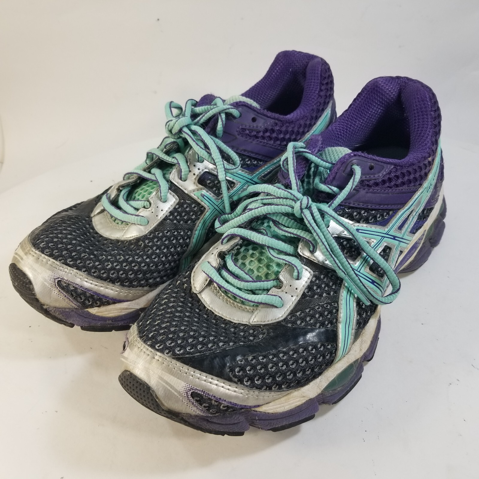 Asics Womens Sz Fluidride Gel Cumulus 16 Purple Aqua Running