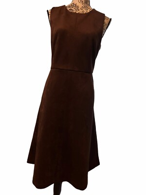Ann Taylor Dress Brown Faux Suede A-Line Dress Stretch 10 Sleeveless | eBay Ann Taylor Dress Brown Faux Suede A-Line Dress Stretch 10 Sleeveless | eBay
