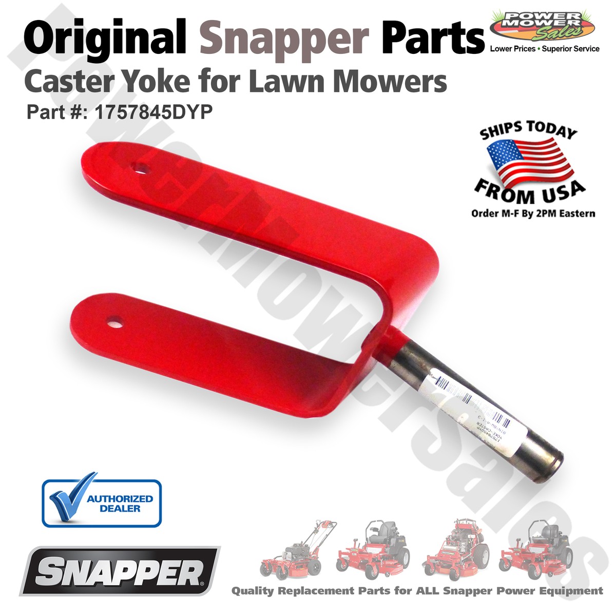 Genuine OEM Snapper Caster Yoke for Lawn Mowers, 360Z Series Genuine OEM Snapper Caster Yoke for Lawn Mowers, 360Z Series