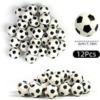 12Pcs Football/Basketball Cake Topper Decorations Mini Soccer Ball Cup Cake