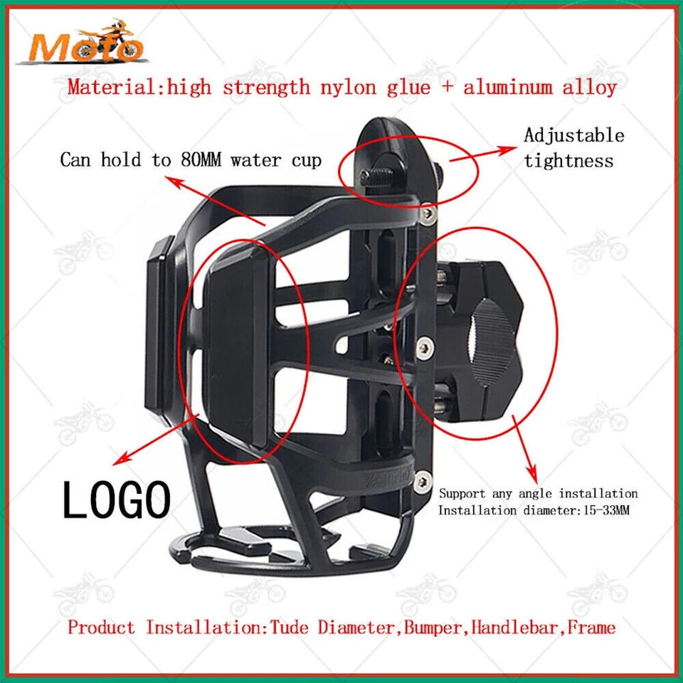 For Honda XR 250 400 125 100 200 Beverage Water Bottle Drink Cup Holder Bracket - Image 2 of 4