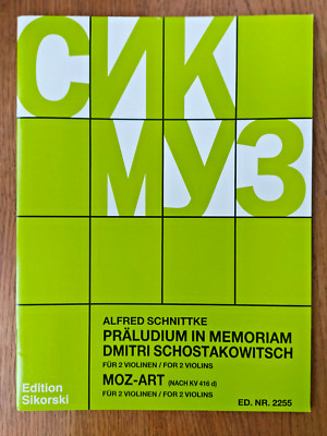 Schnittke - Präludium in memoriam Schostakowitsch + Moz-Kunst für 2 Violinen Noten