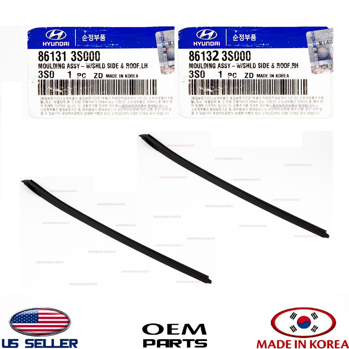 Bnineteenteam Windshield Pillar Garnish, 1 Pair Front