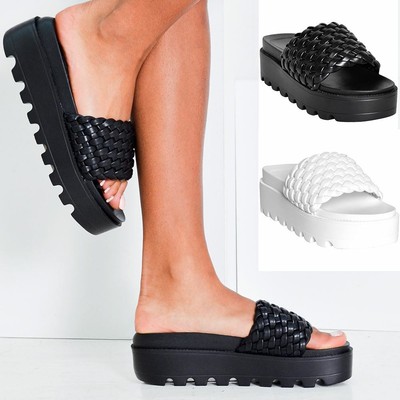 chunky slip on sandals