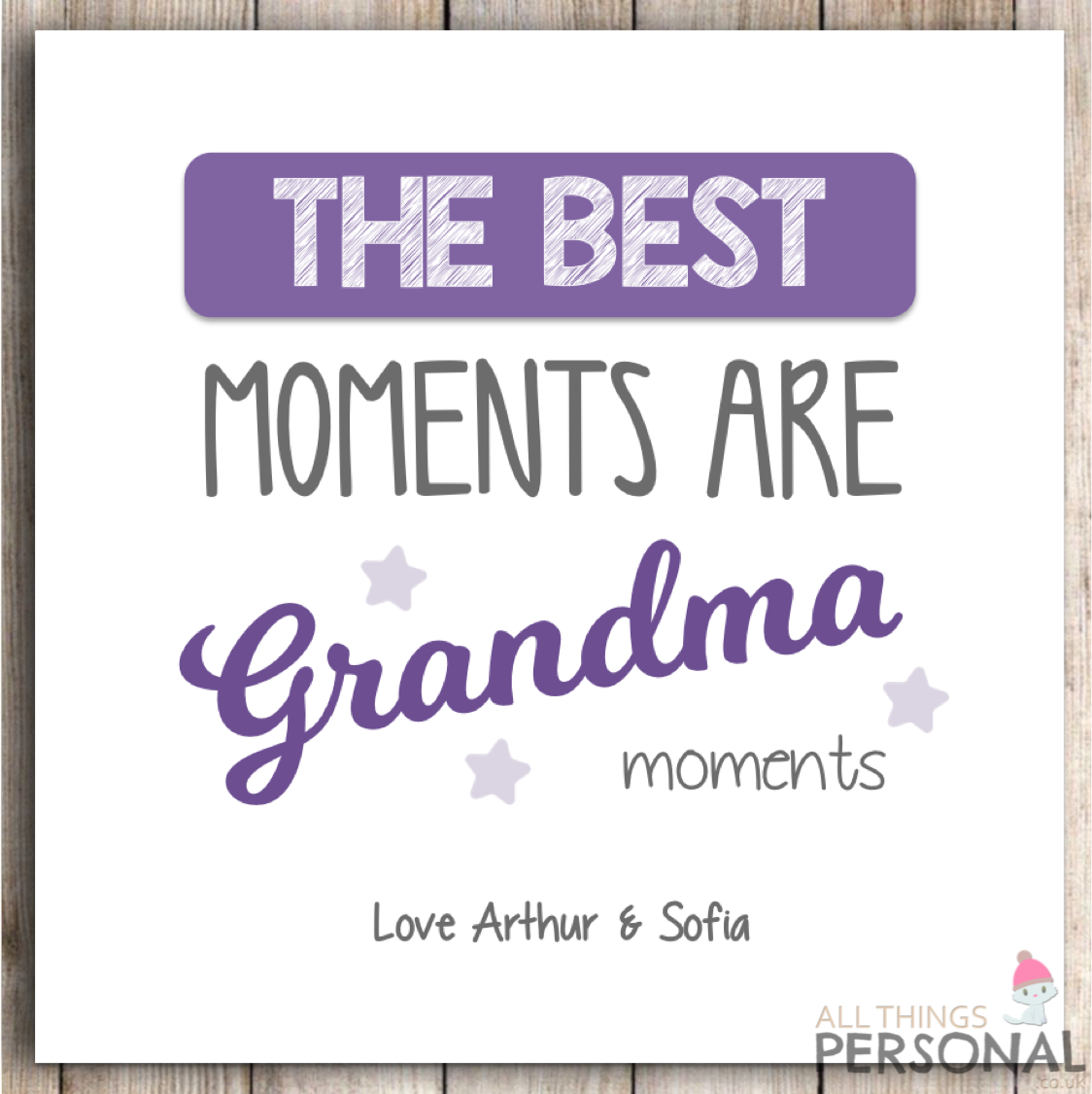 Personalised Mothers Day Card Granny Grandma Grannie Nanny Birthday Mother's Day