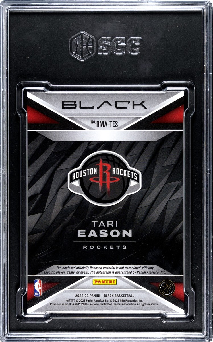 2022-23 Panini Black TARI EASON /10 RC Patch Auto RPA Rookie 