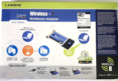 New, Linksys Wireless B Notebook Adapter WPC11,V.4, 11Mbps, 2.4GHz, Free Ship - 第 4/15 張圖片