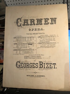 1881 CHANSON DU TOREADOR from  Carmen  by Bizet