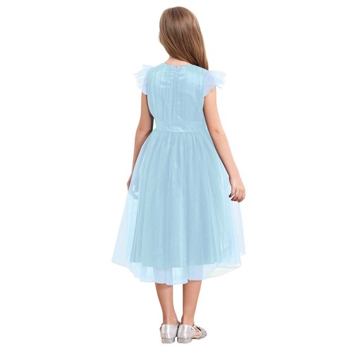 Kids Girl~Princess Dress Vintage Ruffle Tutu Tulle Wedding Party Graduation Prom - Picture 25 of 64