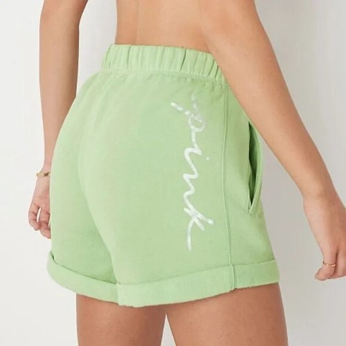 VICTORIA'S SECRET PINK LOGO BOYFRIEND HERITAGE FLEECE SHORTS XS S M L XL XXL NWT - Picture 56 of 66