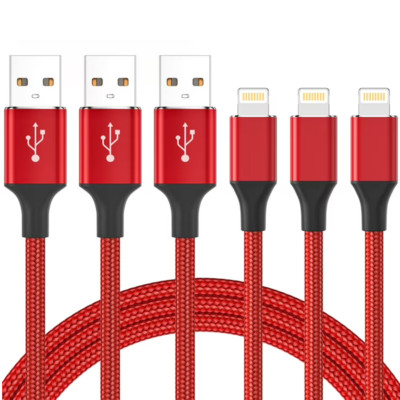 3X Braided Fast USB Cable Cord Charger For iPhone 6 7 8 11 12 14 13 Pro Max iPad