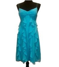 Eliza J Women's Ruffled Dress Size 8 Turquoise Cocktail Party Hyper Feminine