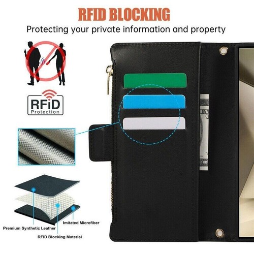 Crossbody Magnetic Wallet Phone Case For Samsung S24 S23 FE S22 S21 S20 Ultra - 第 32/75 張圖片